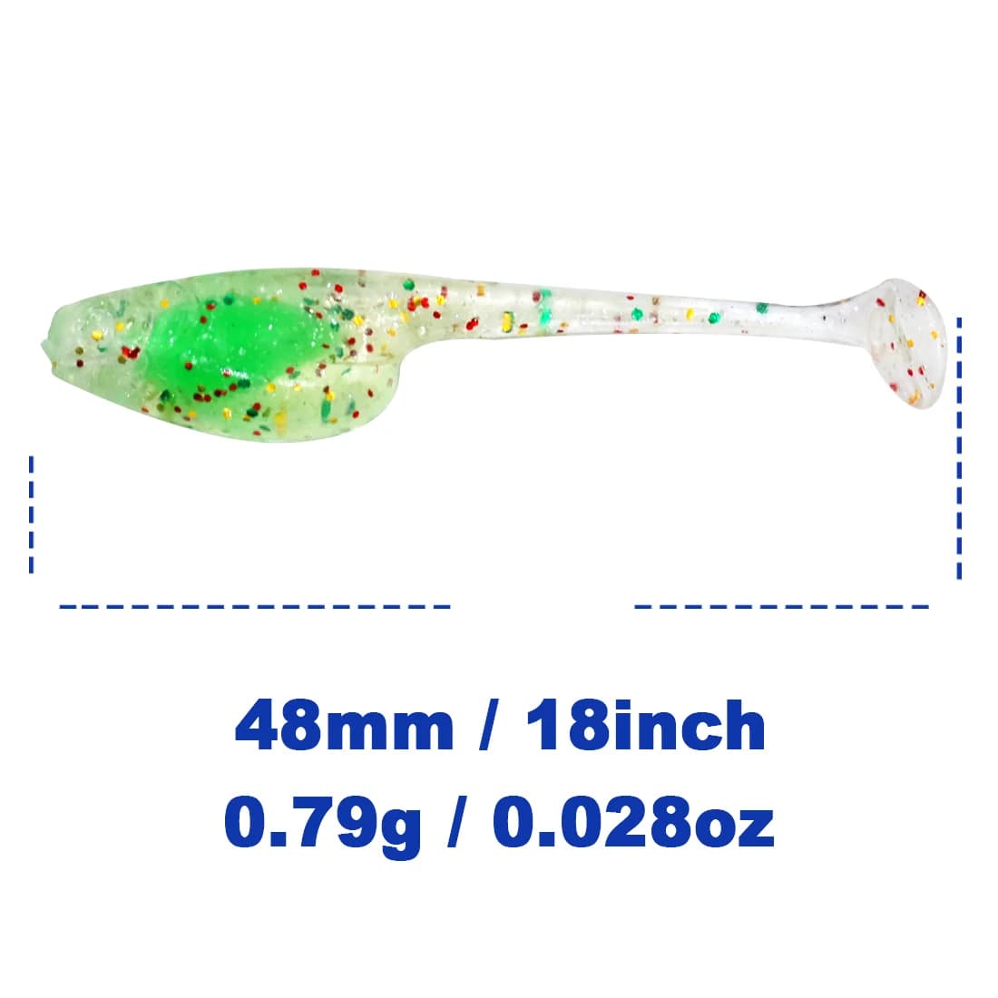 20 stk. 4,8 cm bløde plastiske swimbaits med krøllet hale