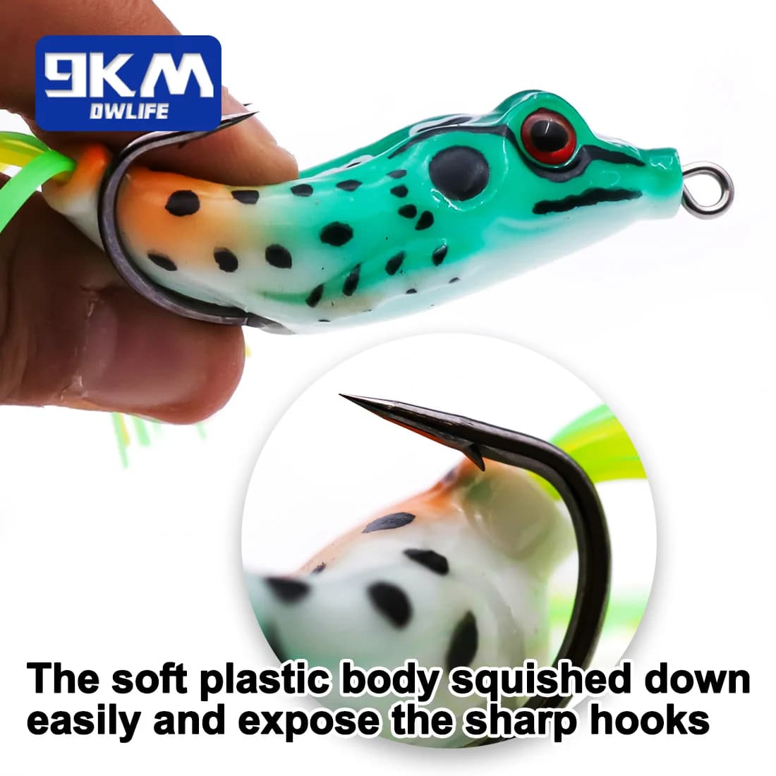 Topwater frøagn, PVC blødagn med kløet hale