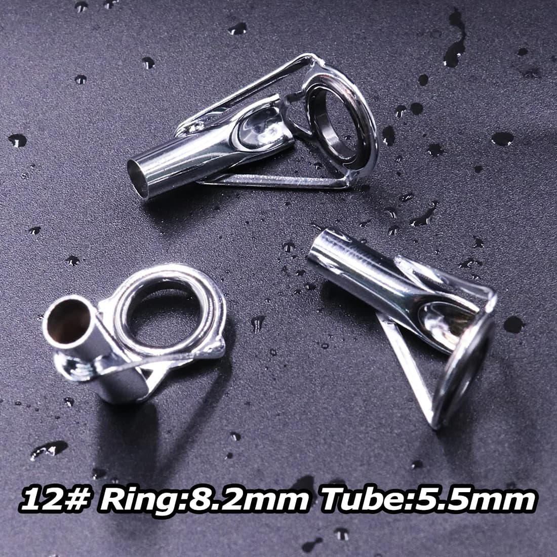 5 stk. Rustfrit Stål Rod Guide Tips med Keramiske Ringe
