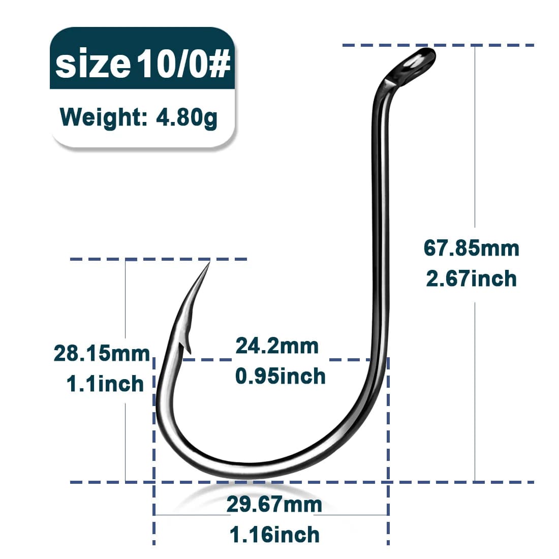 Offset Octopus Baitholder-kroge, 50-100 stk