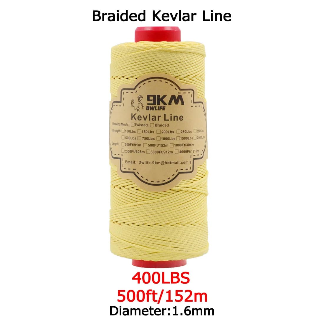 Højstyrke flettet Kevlar hjælpe-line