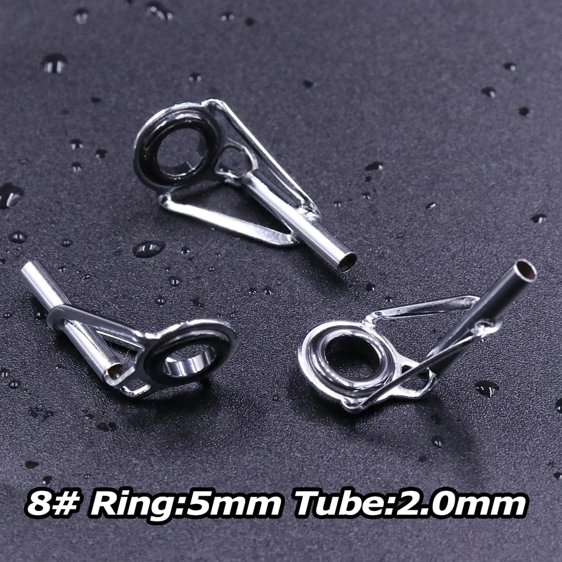 5 stk. Rustfrit Stål Rod Guide Tips med Keramiske Ringe