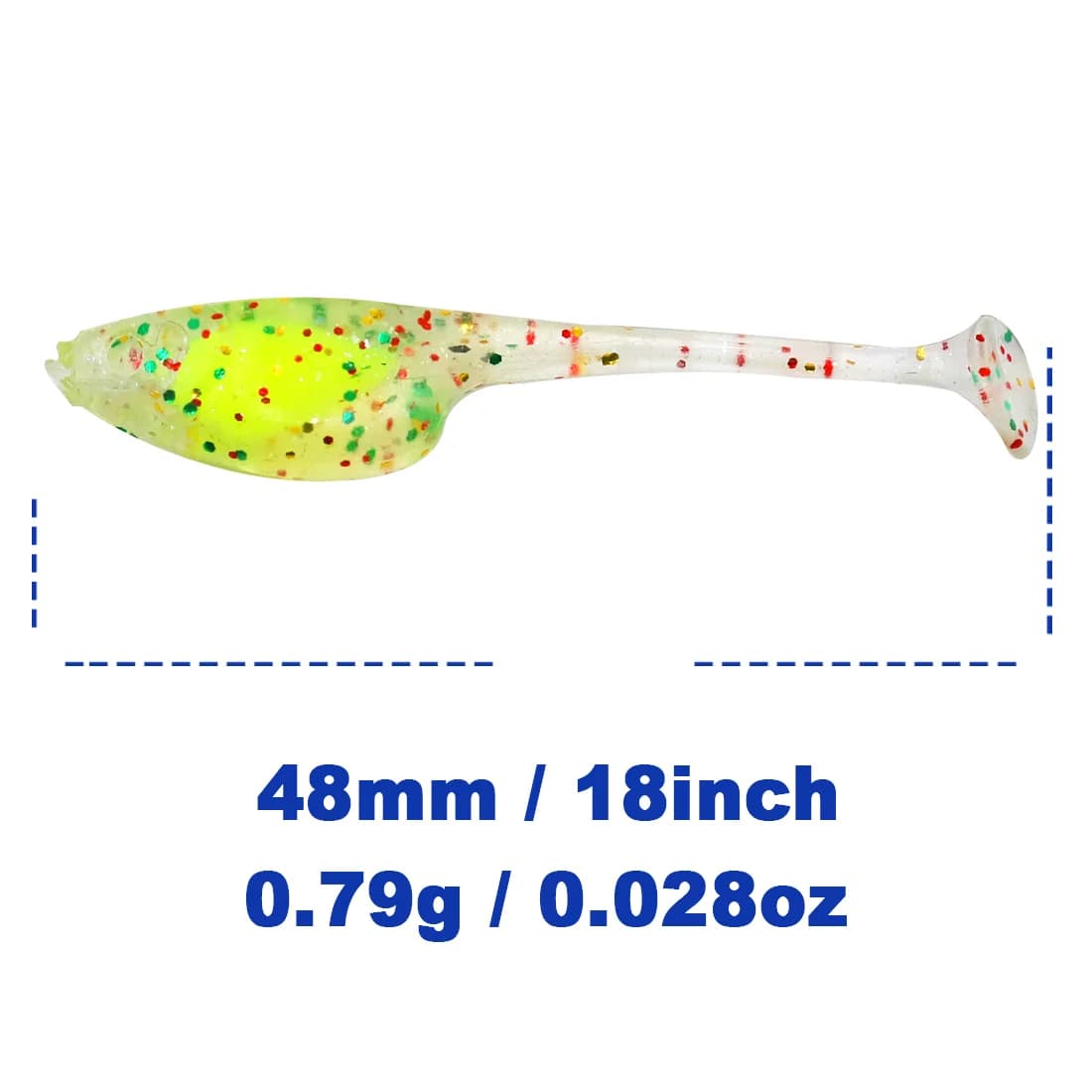 20 stk. 4,8 cm bløde plastiske swimbaits med krøllet hale