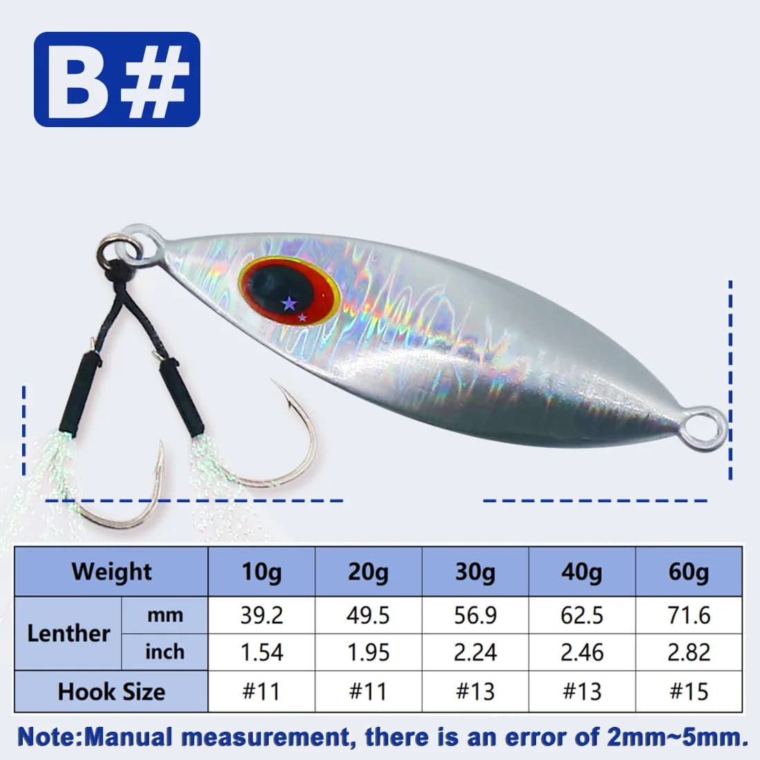 5-20g Saltvand Jigging Skeer