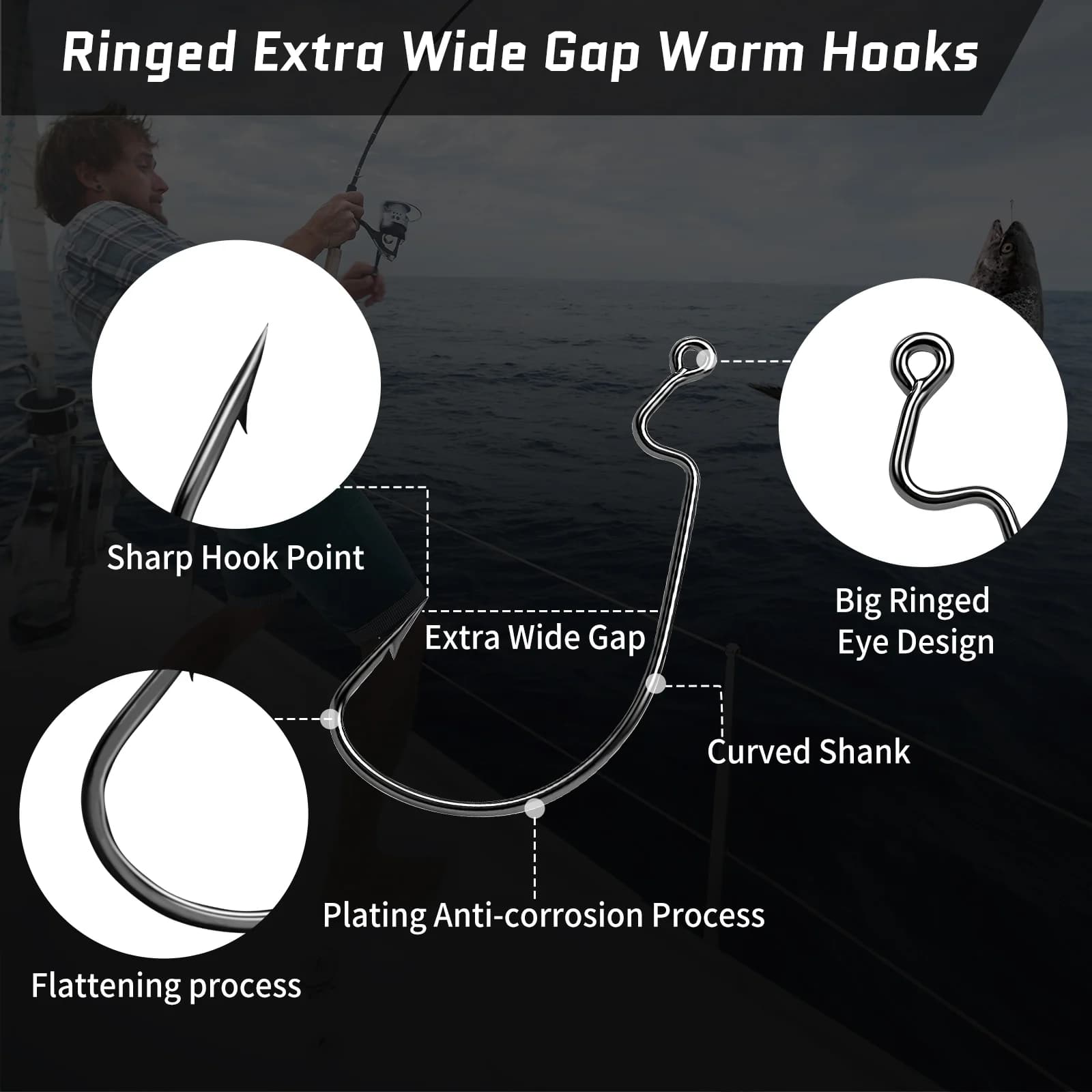 EWG offset orme-kroge til Texas rig bass-fiskeri