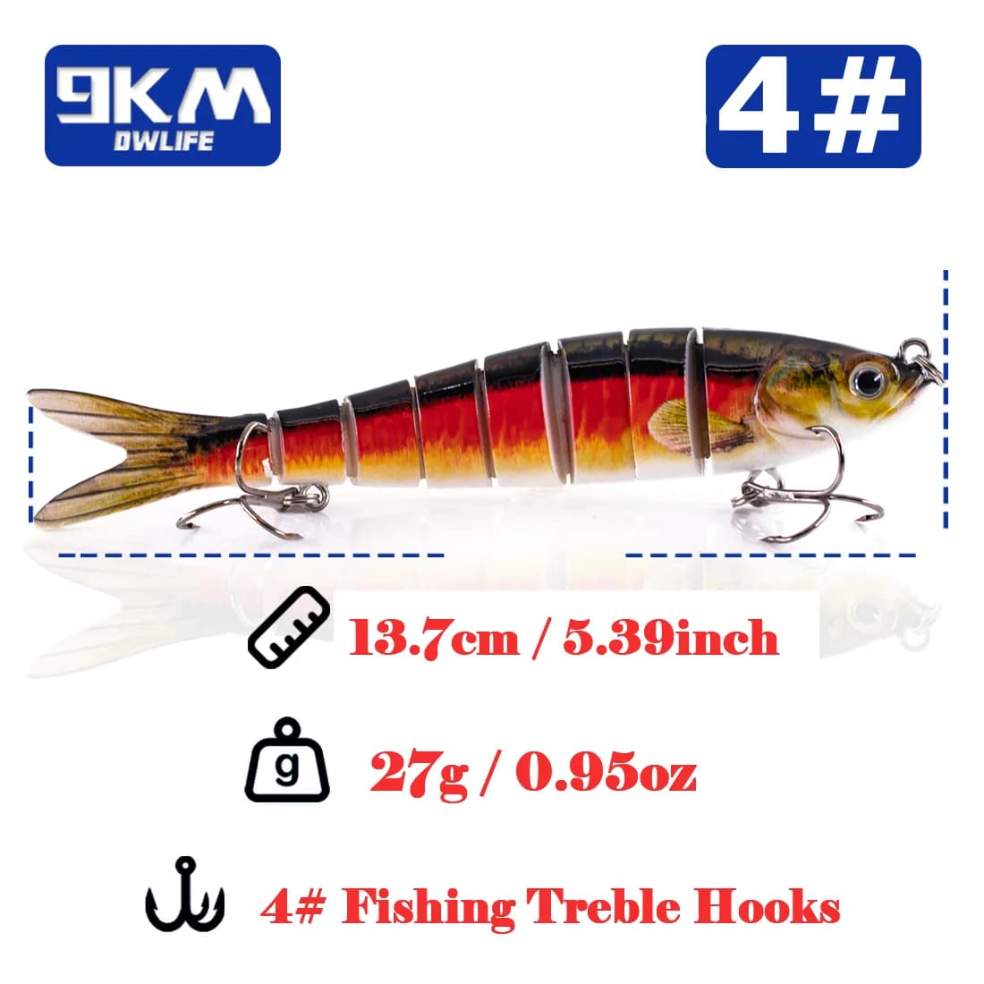 27g Multi-Jointed Slow Sinking Swimbait Lure