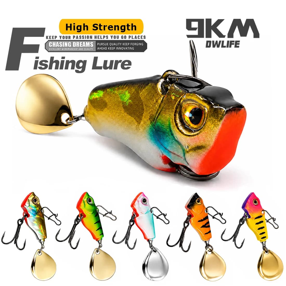 Metal sinkende VIB hale-blade lure