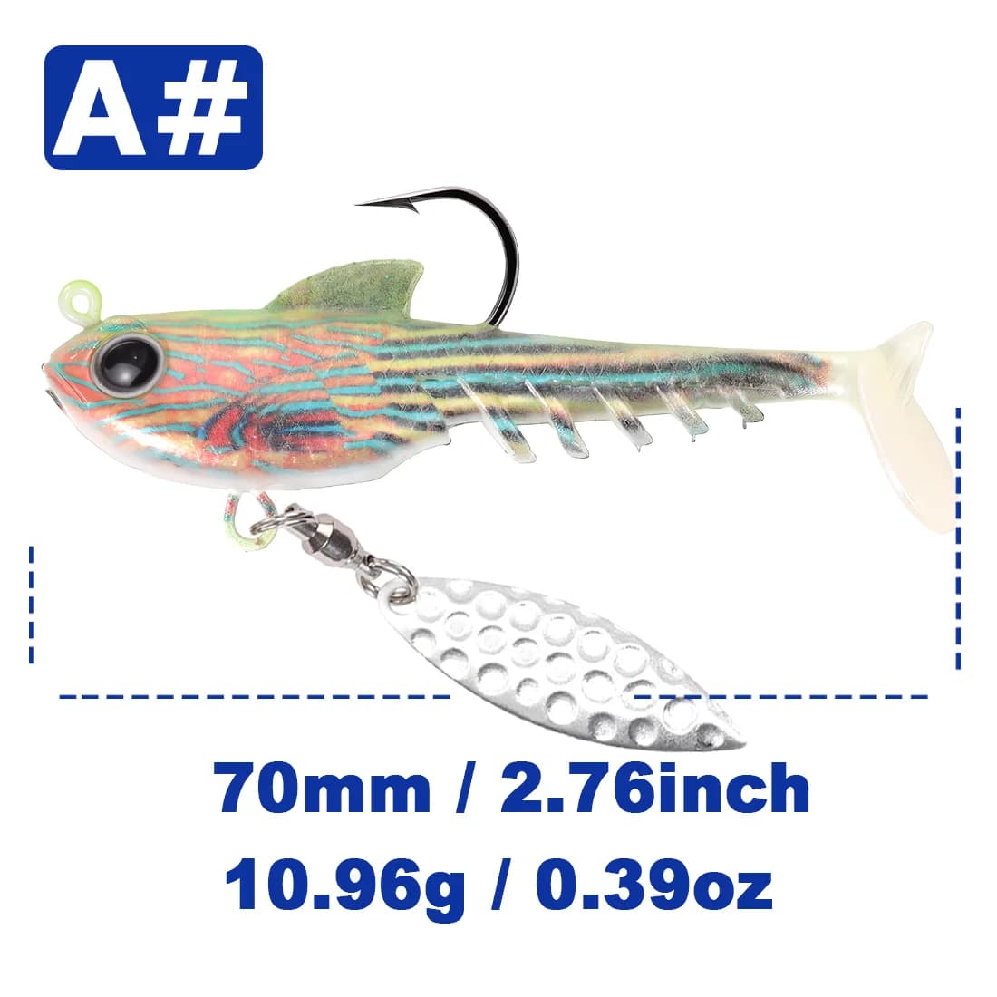 Blød Plast Swimbait Jighoved med Spinner Blade