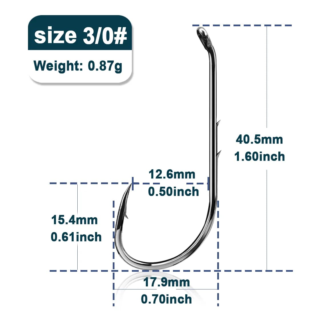 Kroge med baitholder og offset cirkel, 50-200 stk