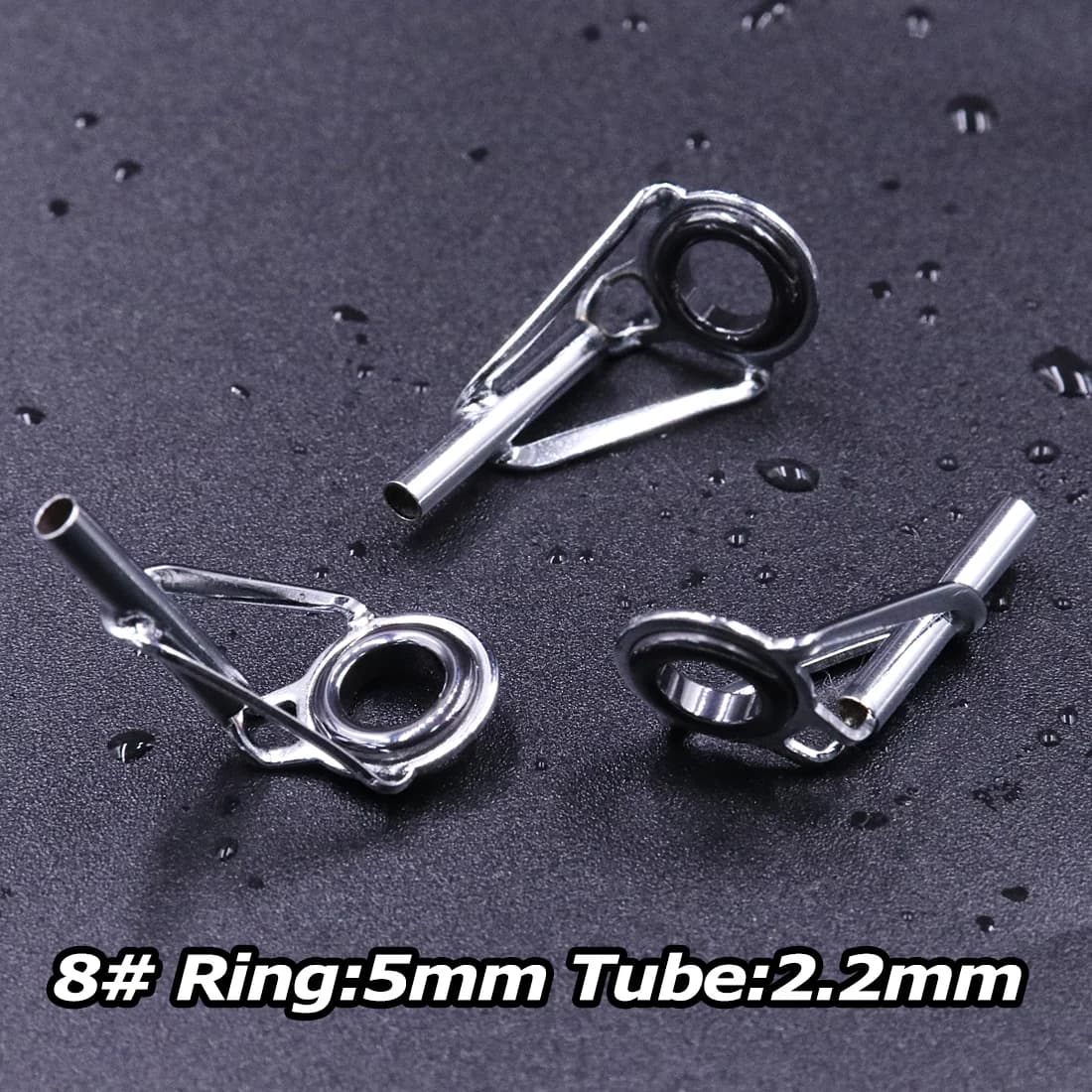 5 stk. Rustfrit Stål Rod Guide Tips med Keramiske Ringe
