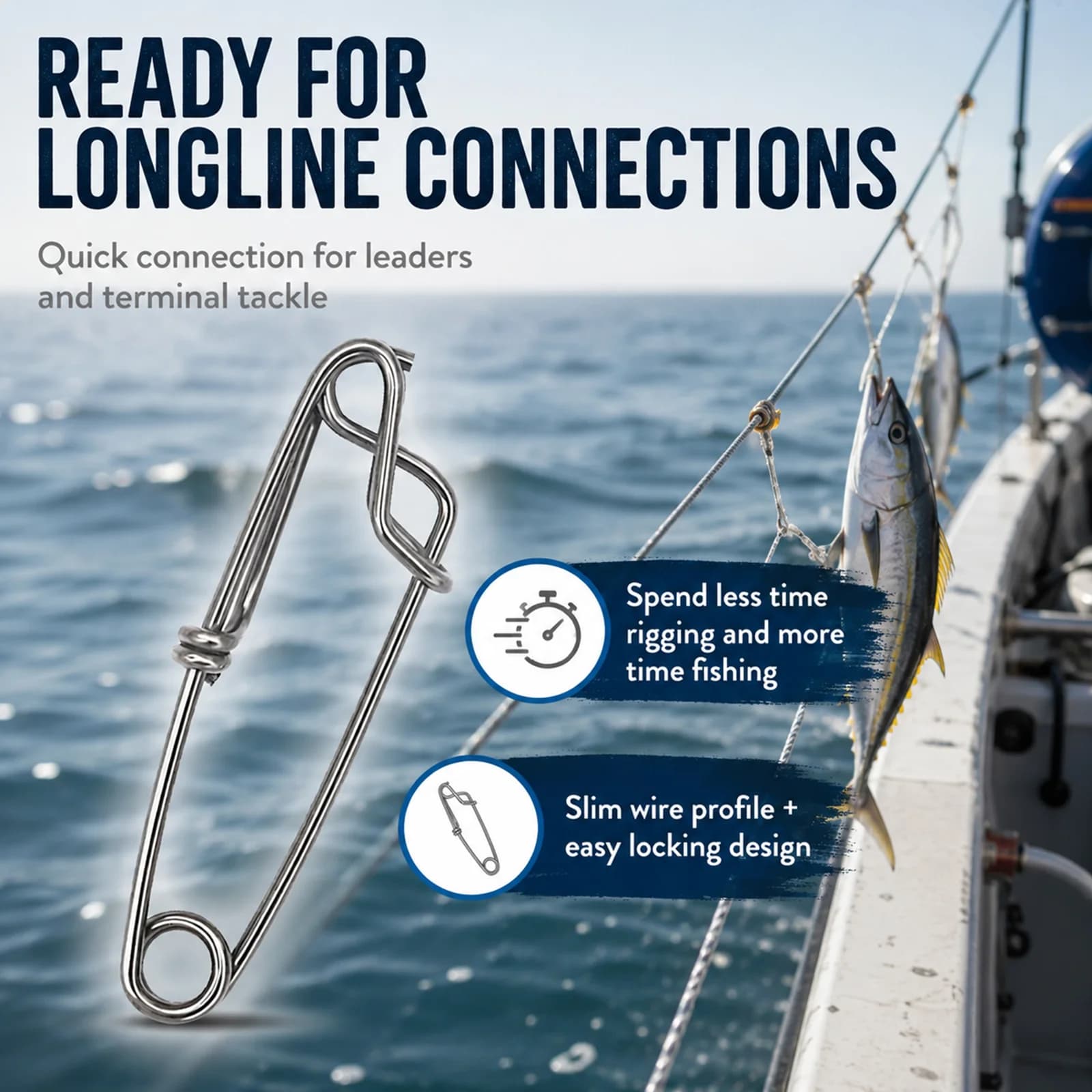 5 stk. Robuste Longline/Trotline-klemmer
