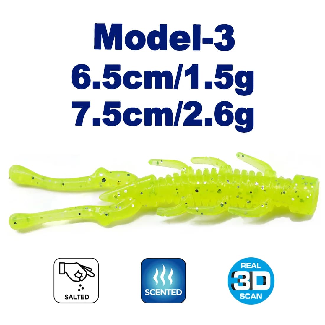 Bløde plastlibellelarve fiskeglimt