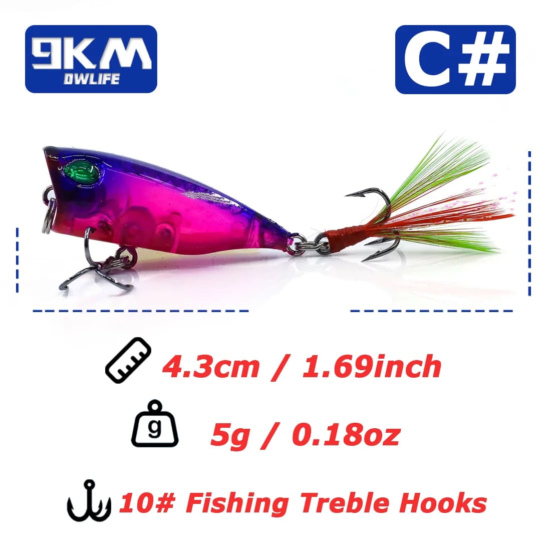 Hard lure sæt med minnow og crankbait, med trekroge