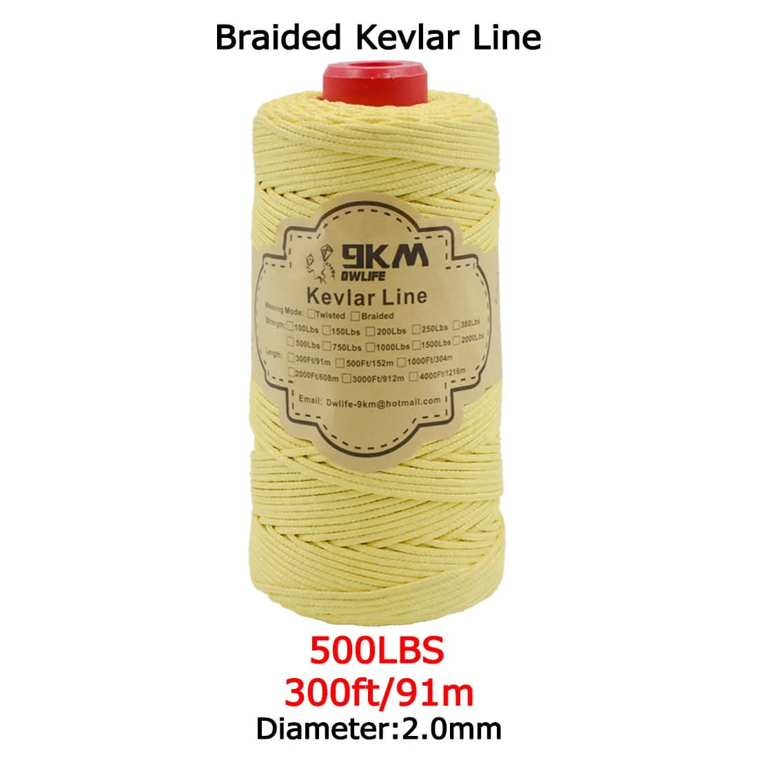 Højstyrke flettet Kevlar hjælpe-line